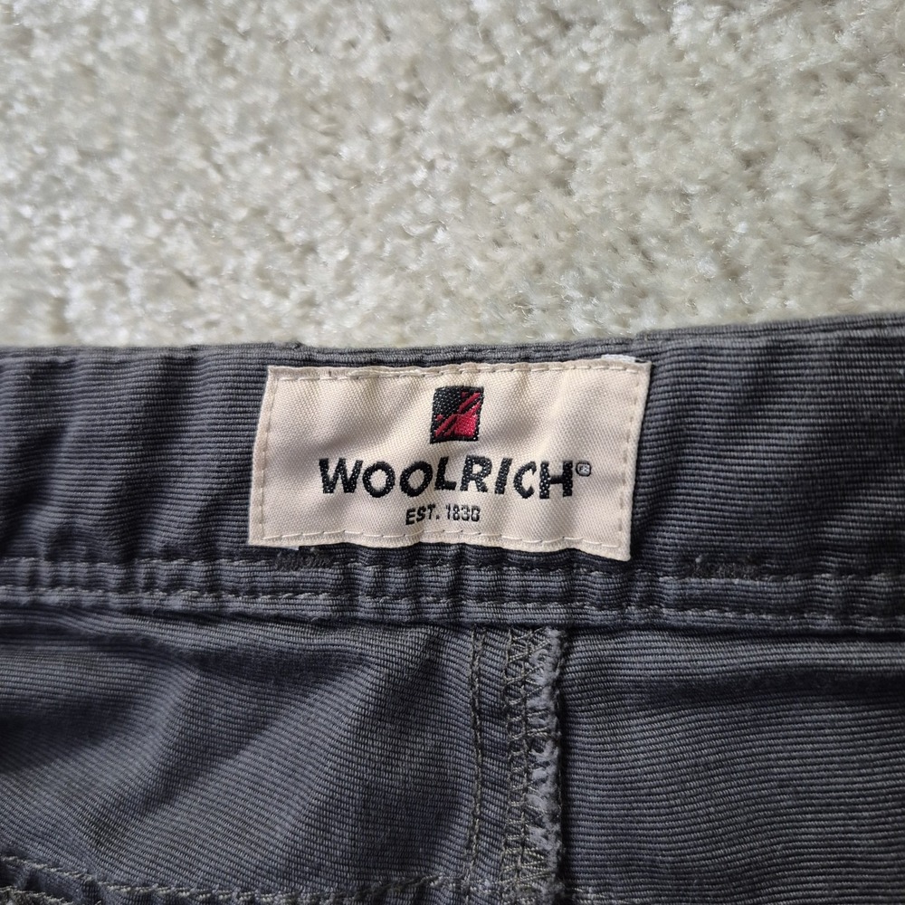 Woolrich Mens Little Fork Shorts Actual 37 Gray Belted Cotton Outdoor Pockets - Picture 5 of 13